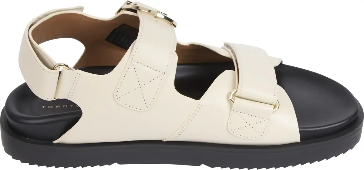 Tommy Hilfiger LEATHER SPORTY SANDA, ACJ Krem Kadın Terlik