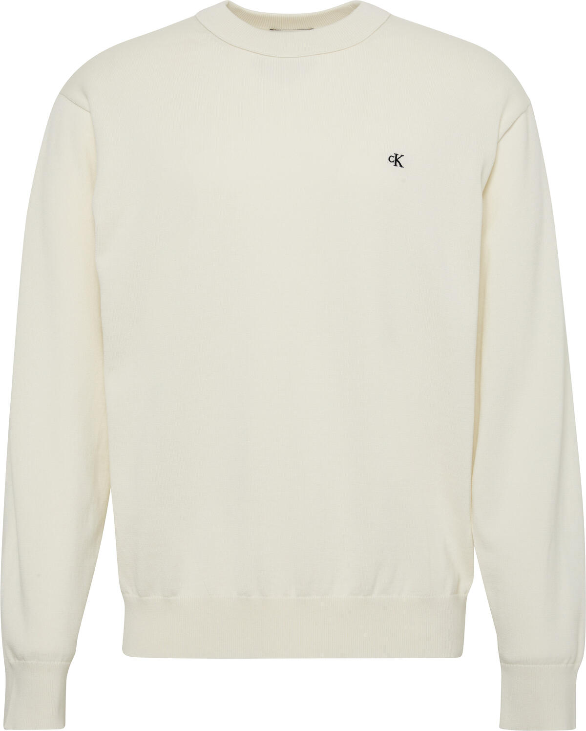 Calvin Klein LS EZ COTTON CREWNK SWEATER 12GG Beyaz Erkek Sweatshirt
