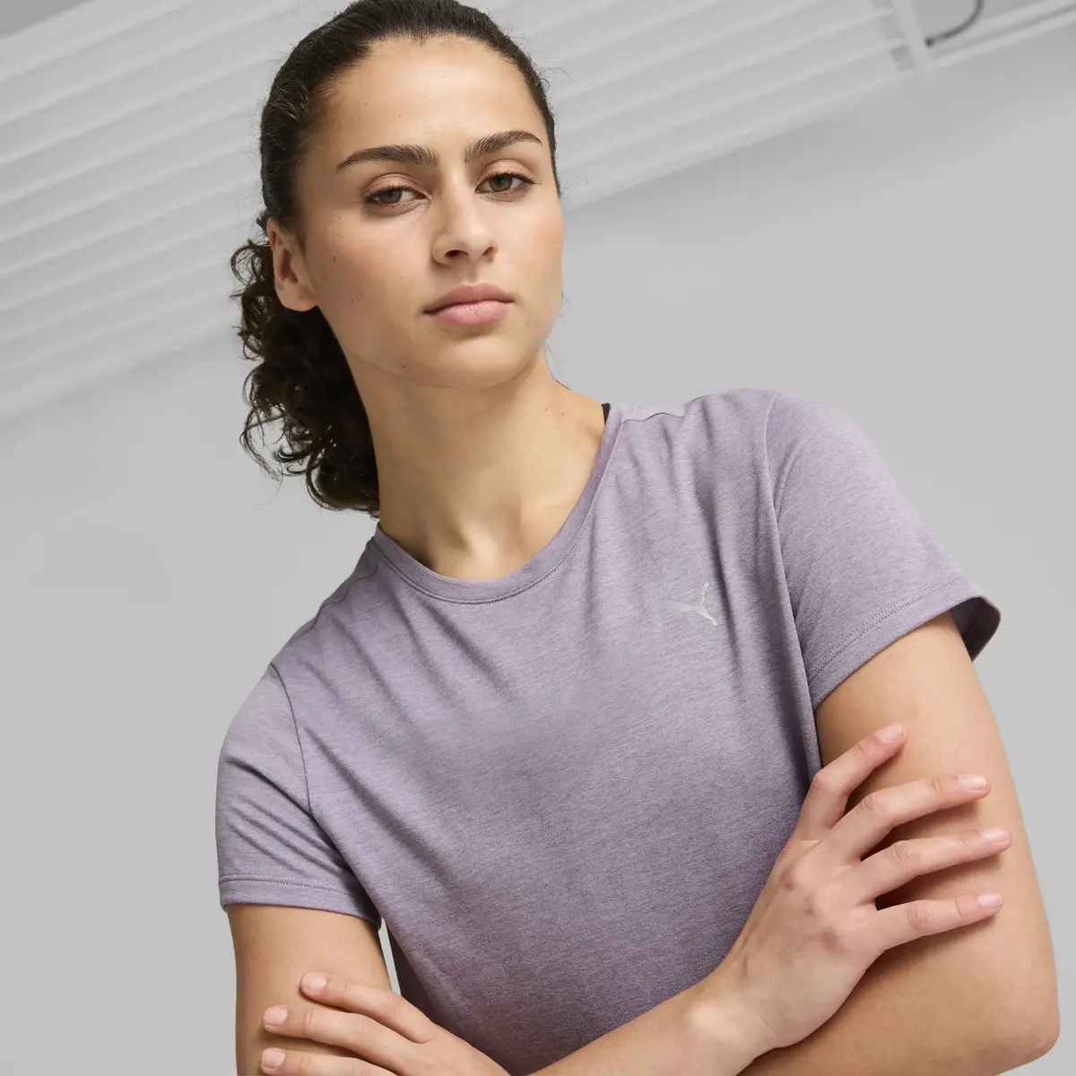 Puma RUN FAVORITE HEATHER TEE W Mor Kadın T-Shirt