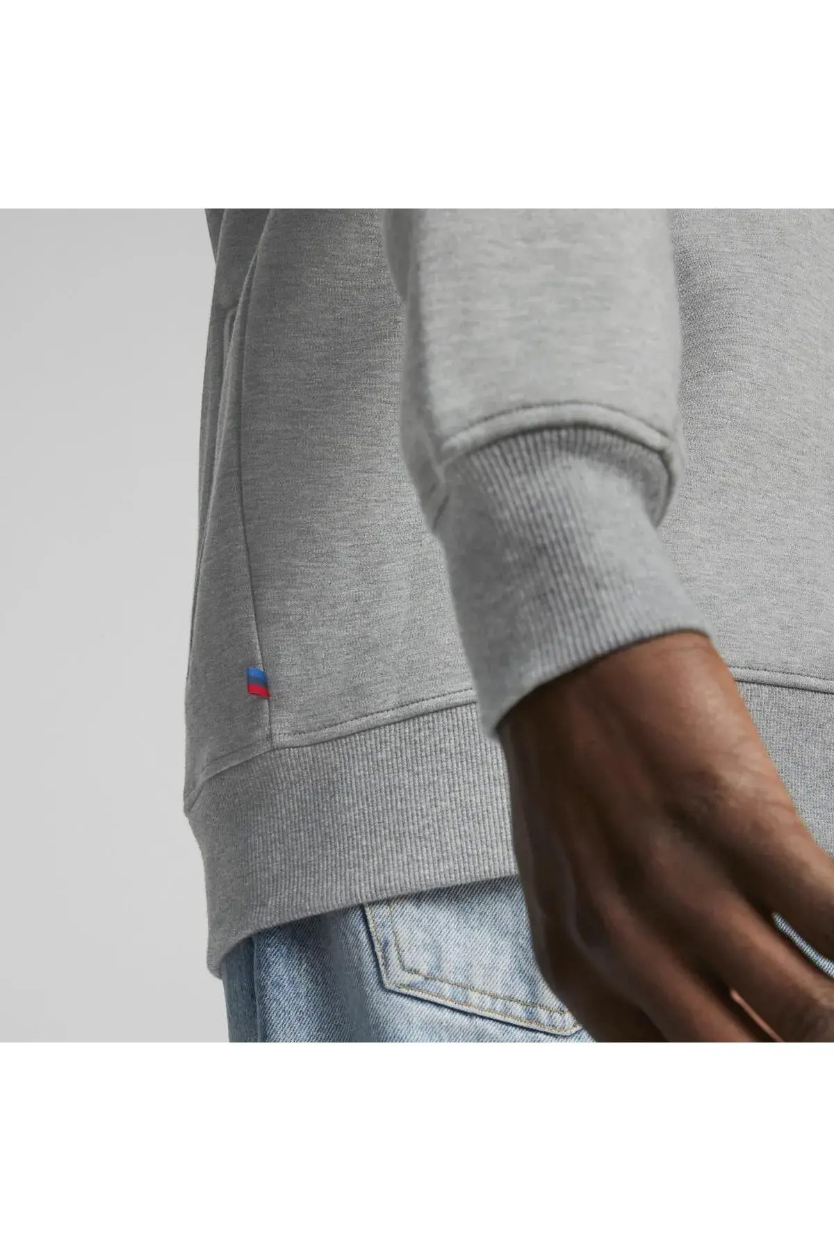 Puma BMW MMS MT7 Sweat Jacket Gri Erkek Fermuarlı Sweatshirt