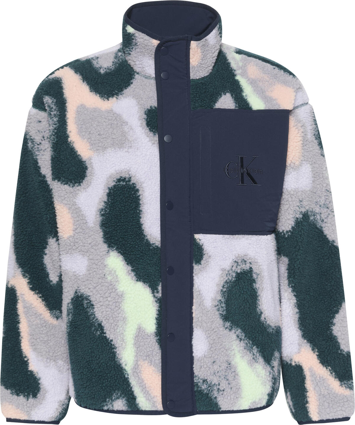 Calvin Klein LS JACQUARD 5 SHERPA JACKET Mavi Erkek Sweatshirt Calvin Klein LS JACQUARD 5 SHERPA JACKET Mavi Erkek Sweatshirt