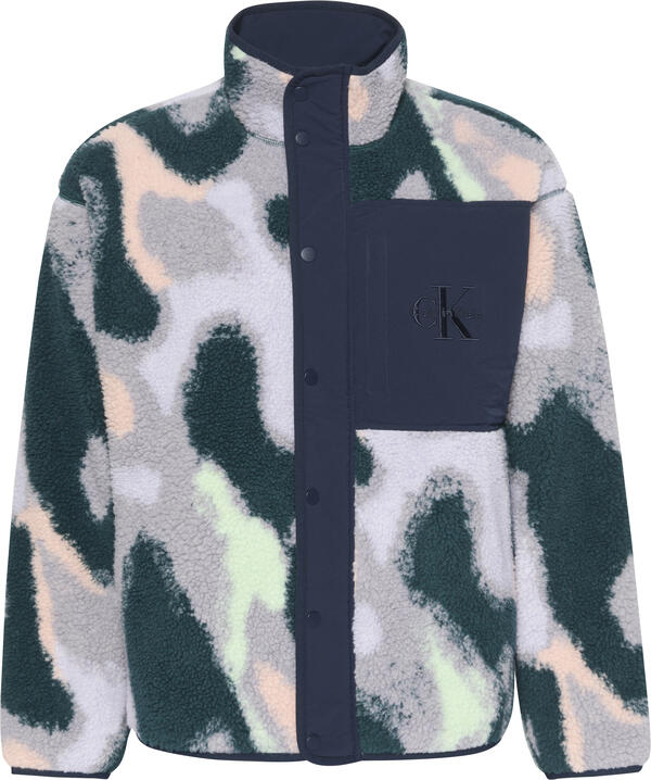 Calvin Klein LS JACQUARD 5 SHERPA JACKET Mavi Erkek Sweatshirt