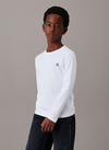 Calvin Klein CHEST MONO LS T-SHIR, 0K9 Beyaz Çocuk T-Shirt