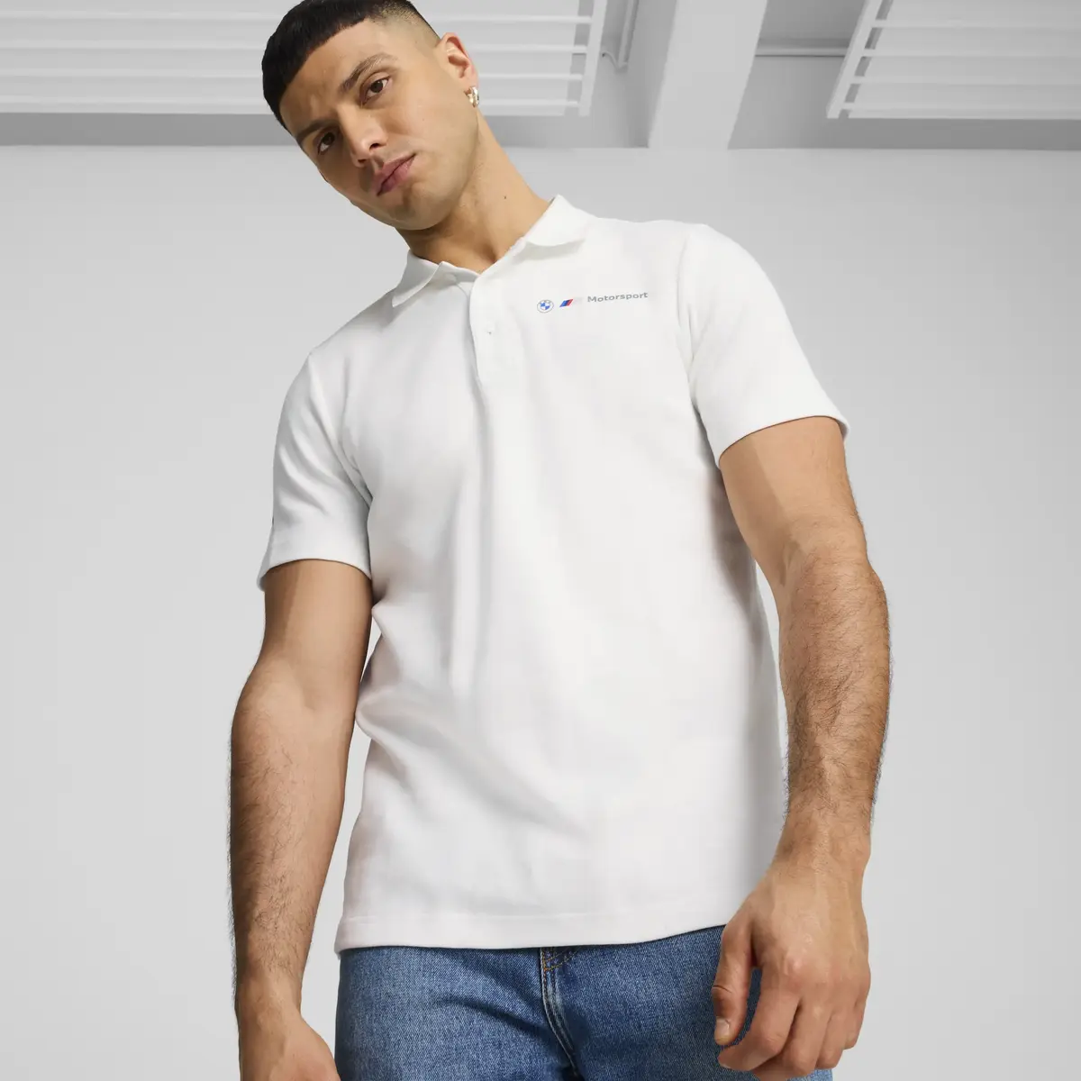 Puma BMW MMS JAQUARD POLO Beyaz Erkek T-Shirt