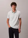 Calvin Klein SS MONOGRAM PIQUE TI, CHE Açık Gri Erkek Polo T-Shirt