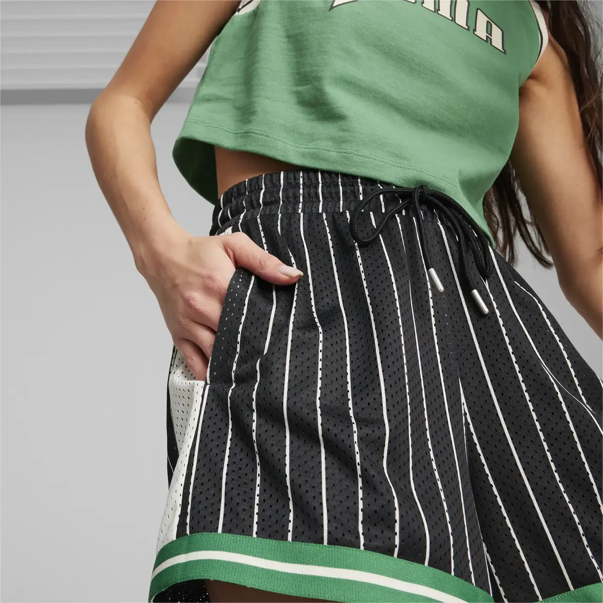Puma T7 FOR THE FANBASE Mesh Shorts Siyah Kadın Şort