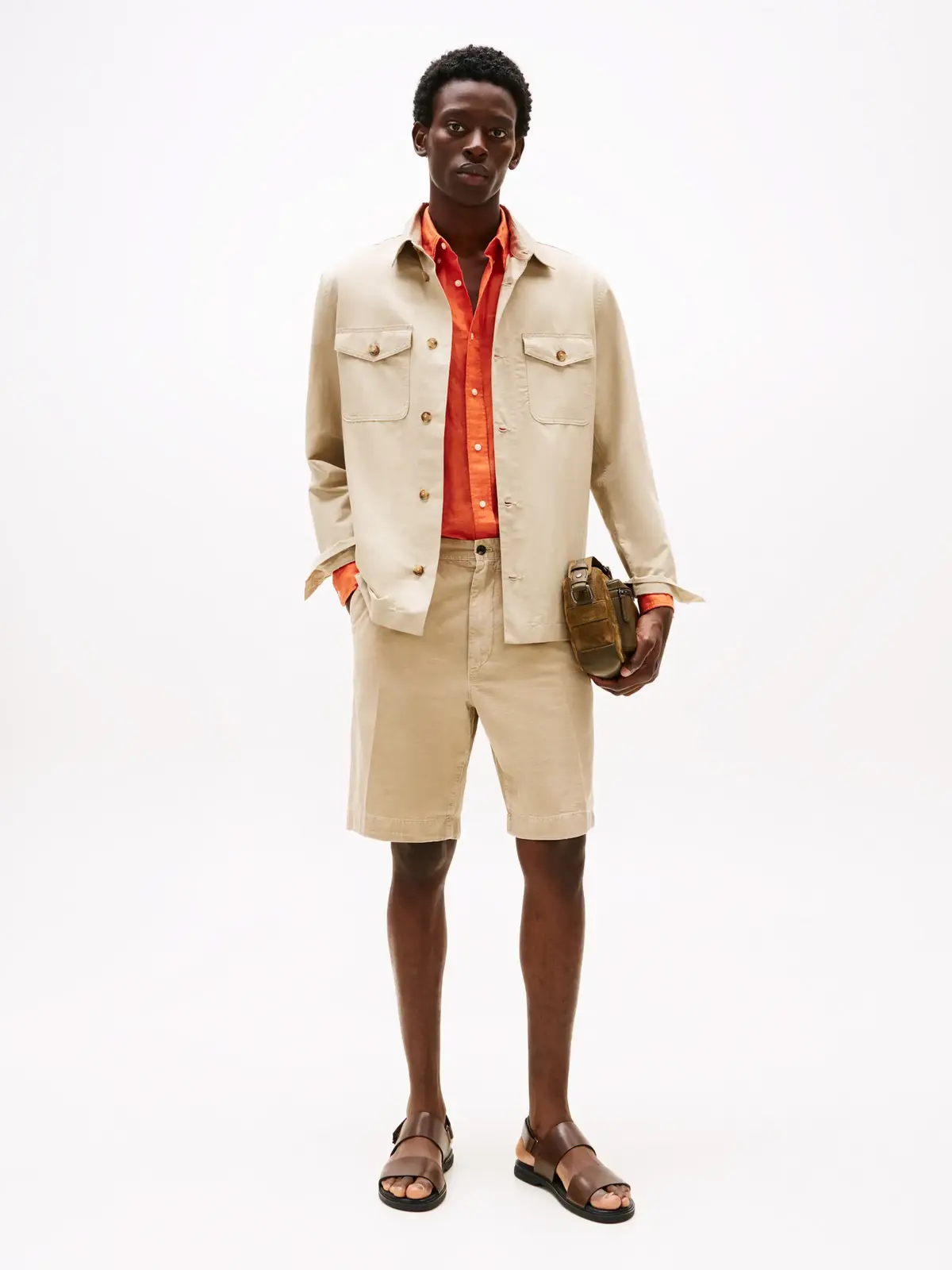 Tommy Hilfiger DC PERFORMANCE LI SH, RBT Bej Erkek Gömlek