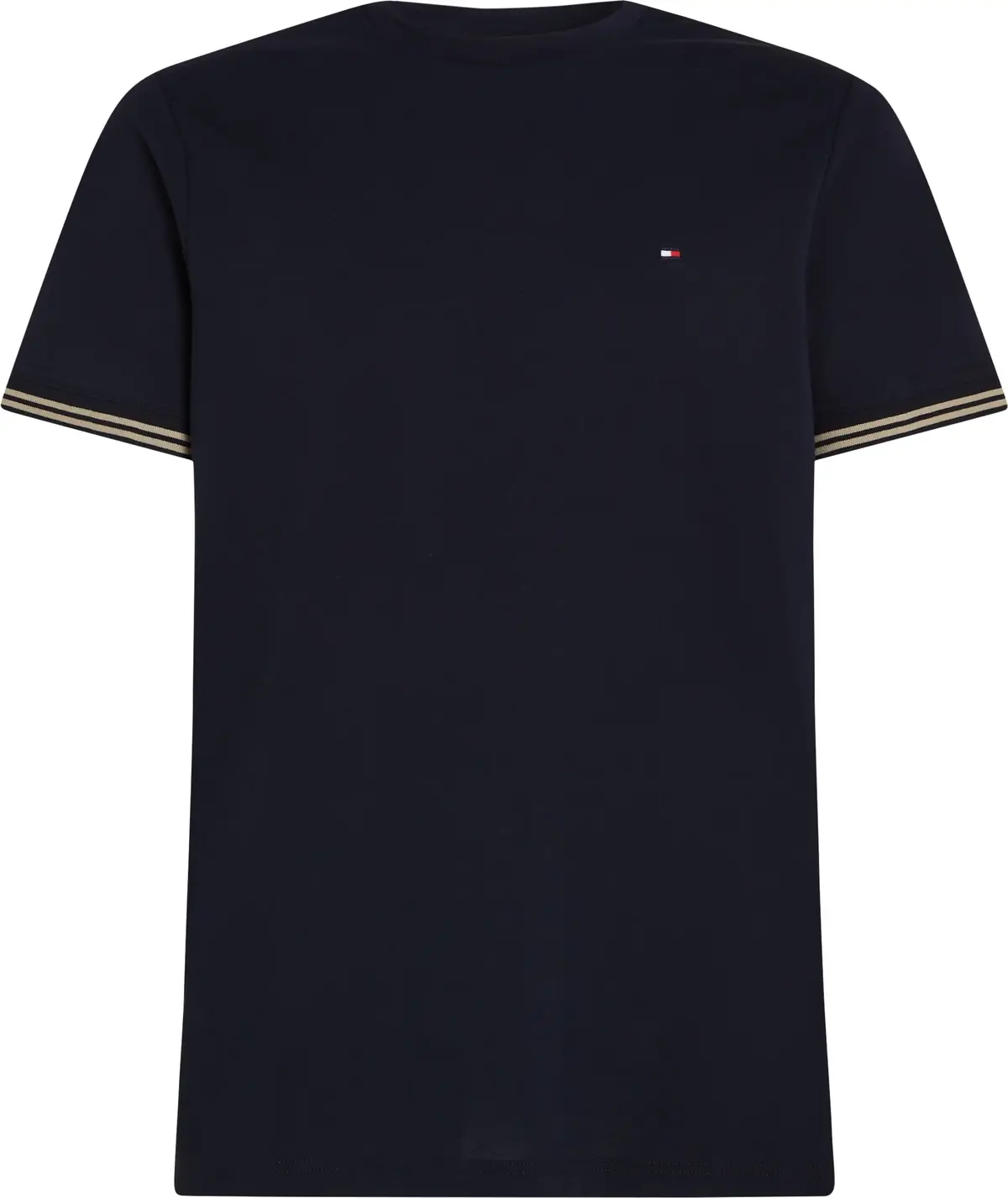 Tommy Hilfiger PERFORMANCE TIPPED T, DW5 Siyah Erkek T-Shirt & Polo