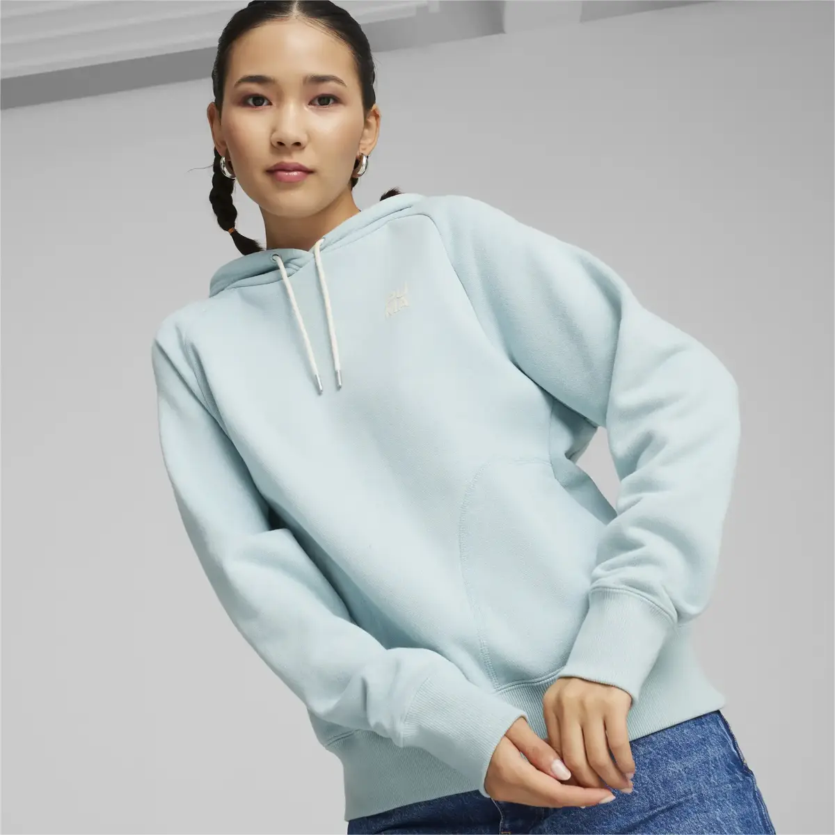 Puma INFUSE Relaxed Hoodie TR Açık Mavi Kadın Sweatshirt