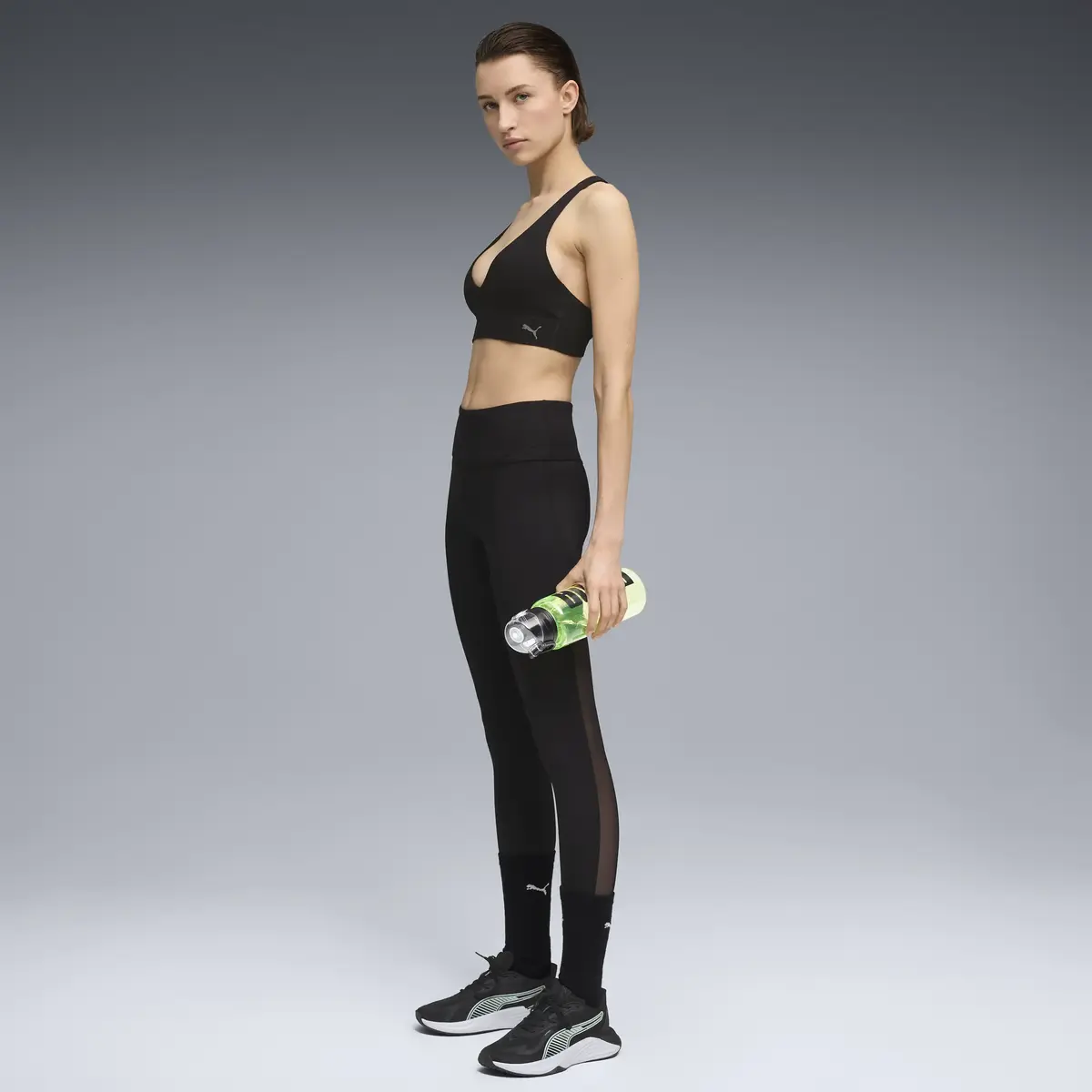 PUMA SHAPELUXE PLUNGE BRA - LOW Siyah Kadın Sporcu Sütyeni