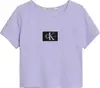 Calvin Klein MONOGRAM BADGE RIB T Kadın Lila T-Shirt