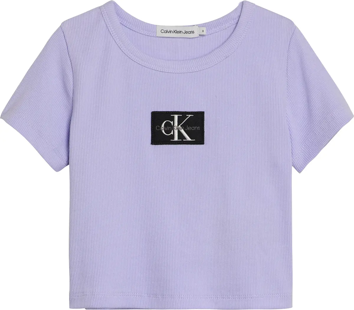 Calvin Klein MONOGRAM BADGE RIB T Kadın Lila T-Shirt