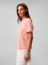 Calvin Klein SS SUPIMA JERSEY EMB Pembe Kadın Tişört