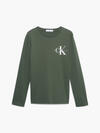 Calvin Klein CHEST MONOGRAM LS TO Erkek Yeşil T-Shirt