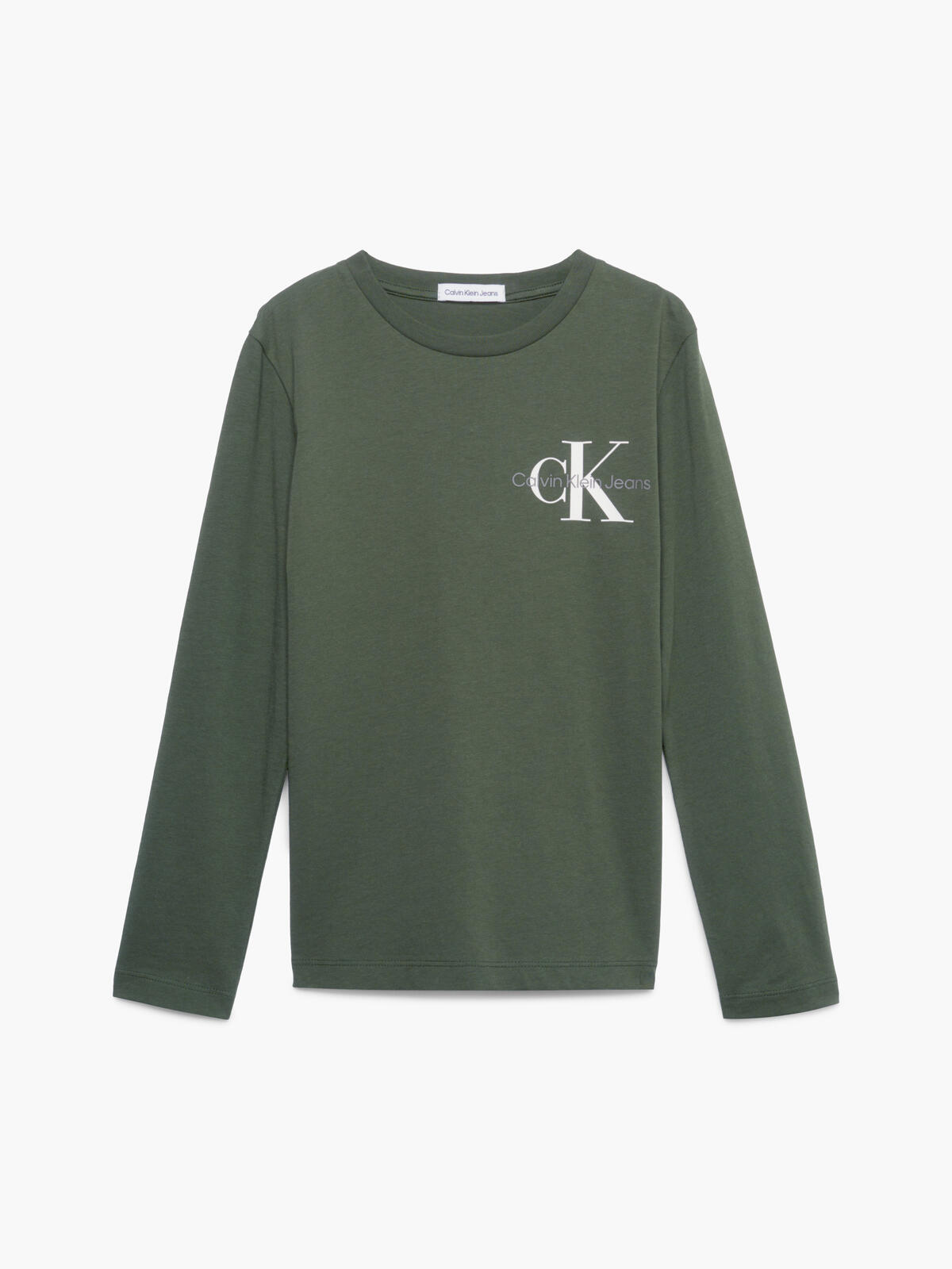 Calvin Klein CHEST MONOGRAM LS TO Erkek Yeşil T-Shirt