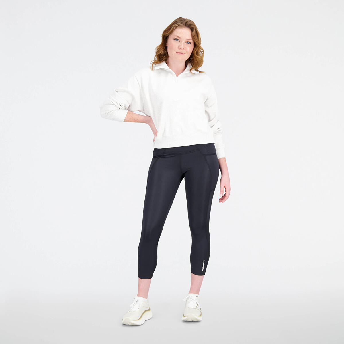 New Balance WNH3374 Kadın Krem Sweatshirt
