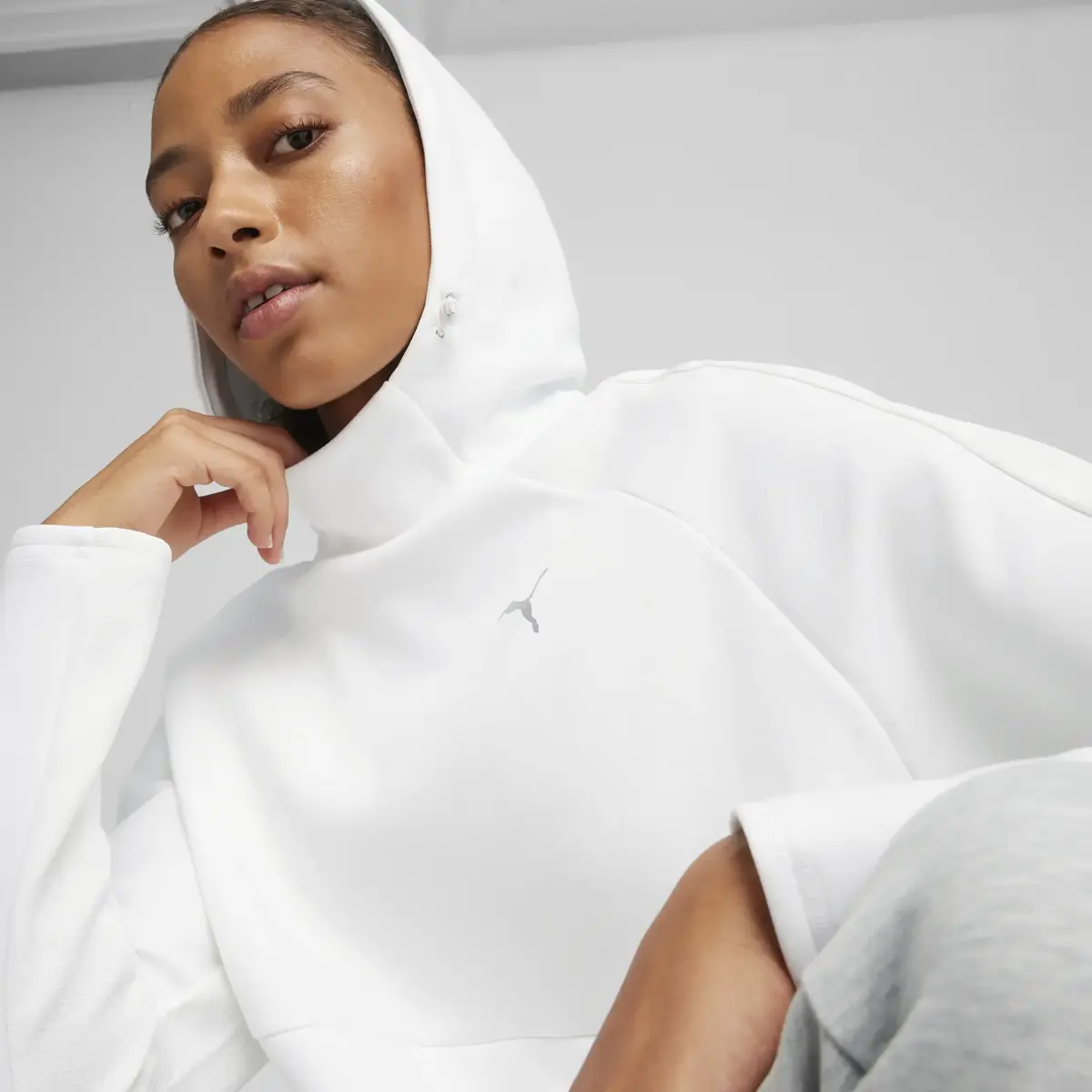 Puma EVOSTRIPE Hoodie Beyaz Kadın Sweatshirt