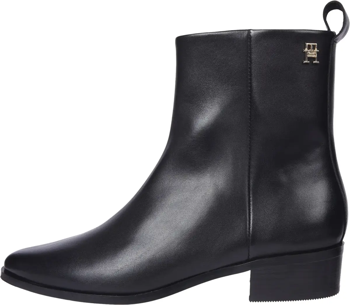 Tommy Hilfiger LOW COWBOY FLAT LEAT Kadın Siyah Bot