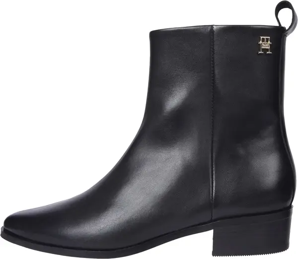 Tommy Hilfiger LOW COWBOY FLAT LEAT Kadın Siyah Bot