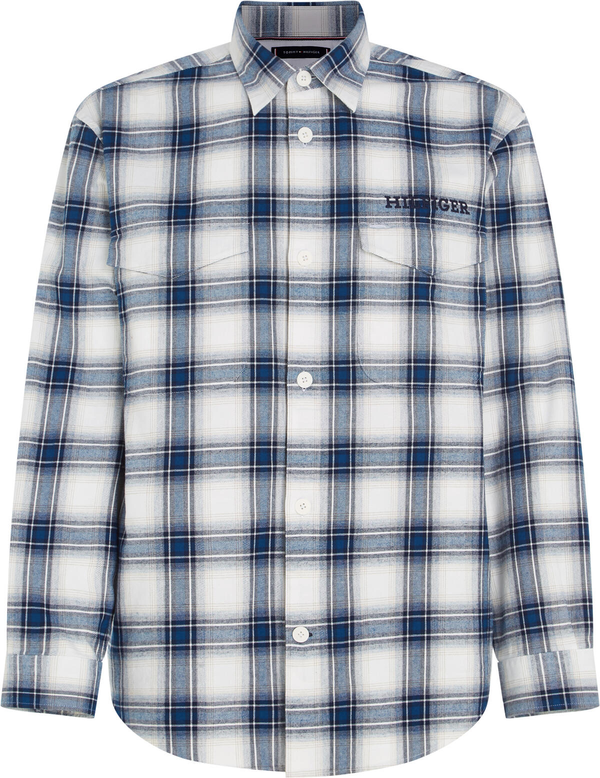 Tommy Hilfiger SHADOW CHECK OVERSHI Erkek Mavi Gömlek