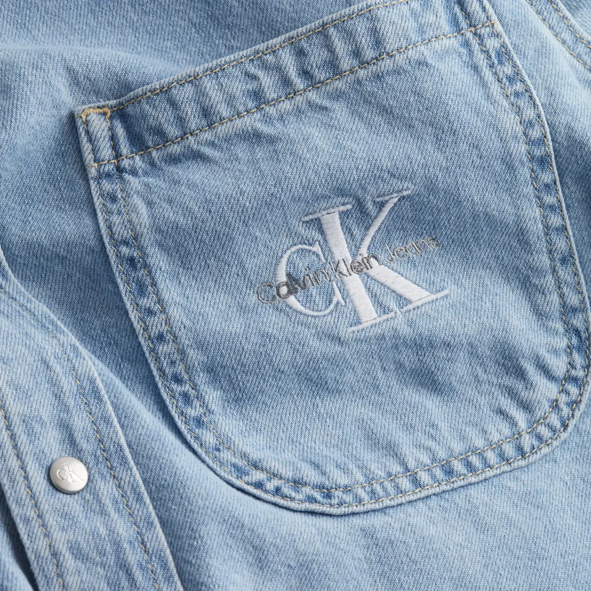 Calvin Klein CROPPED DAD DENIM SH Kadın Mavi Gömlek