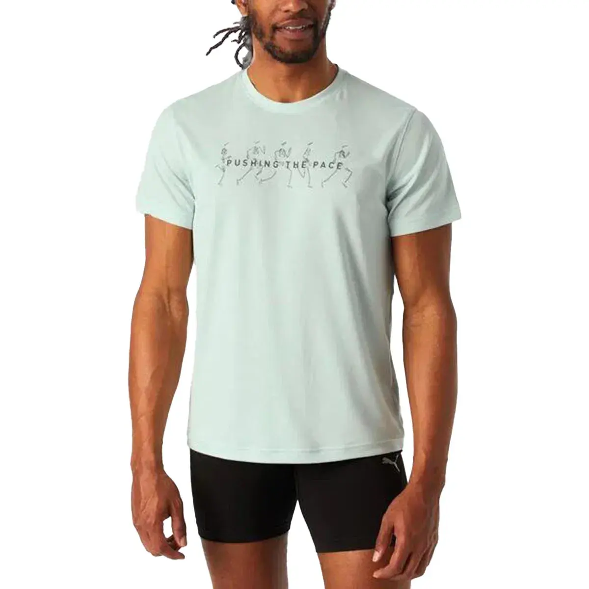 Puma GRAPHICS RUNNING ILLUSTRATIO Mavi Erkek T-Shirt