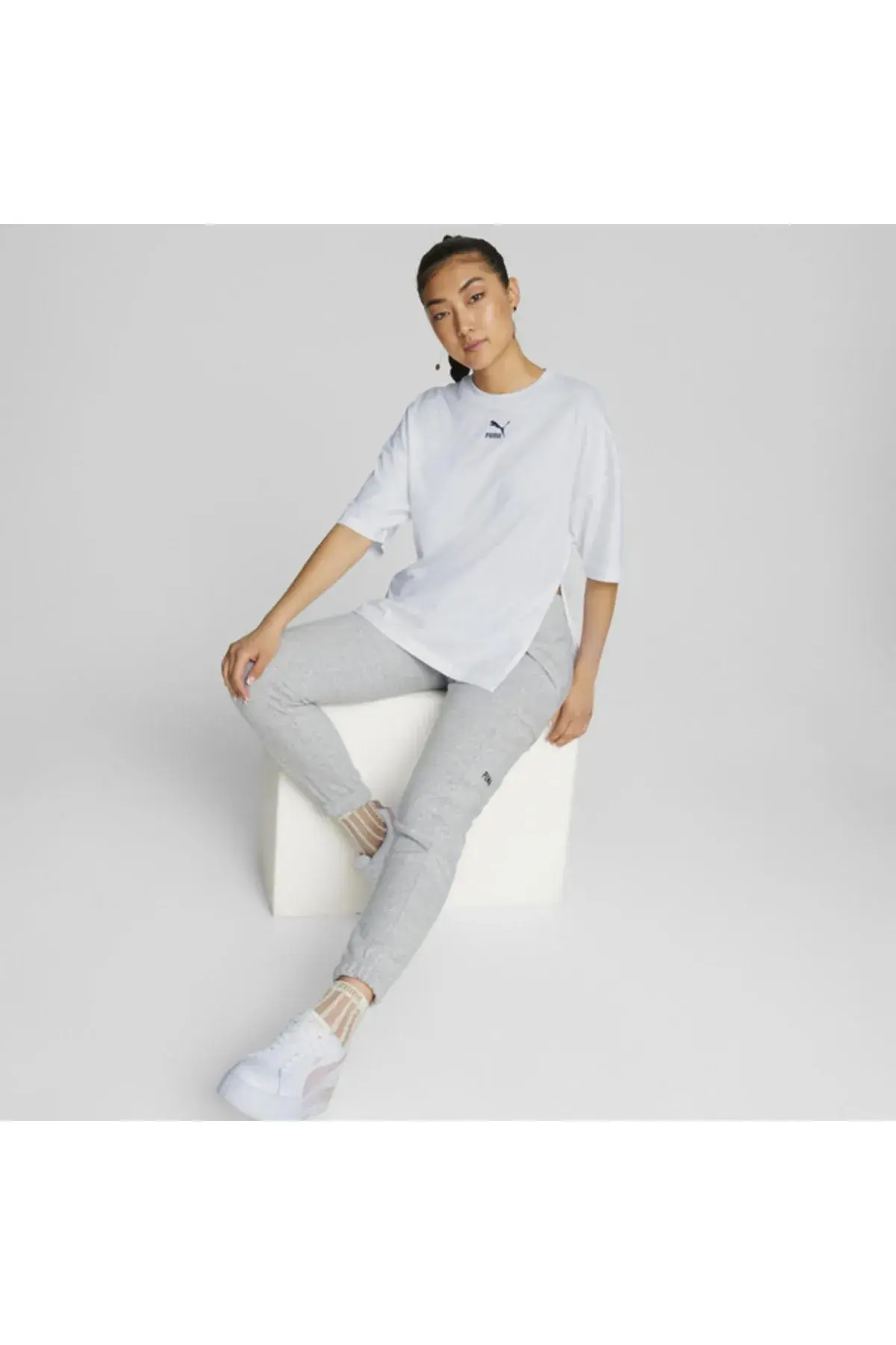 Puma Classics Oversized Tee Beyaz Kadın T-Shirt