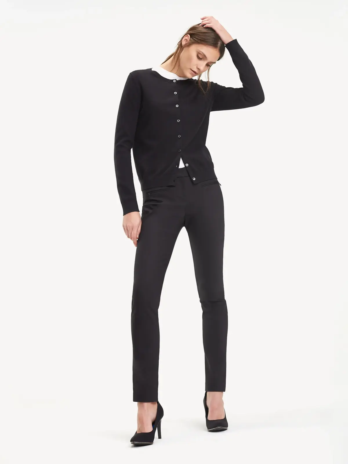 Tommy Hilfiger HERITAGE BUTTON-UP C Kadın Gri Kazak