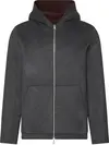 Calvin Klein LS DOUBLE FACE WOOL HOODED JKT Erkek Gri Fermuarlı Sweatshirt