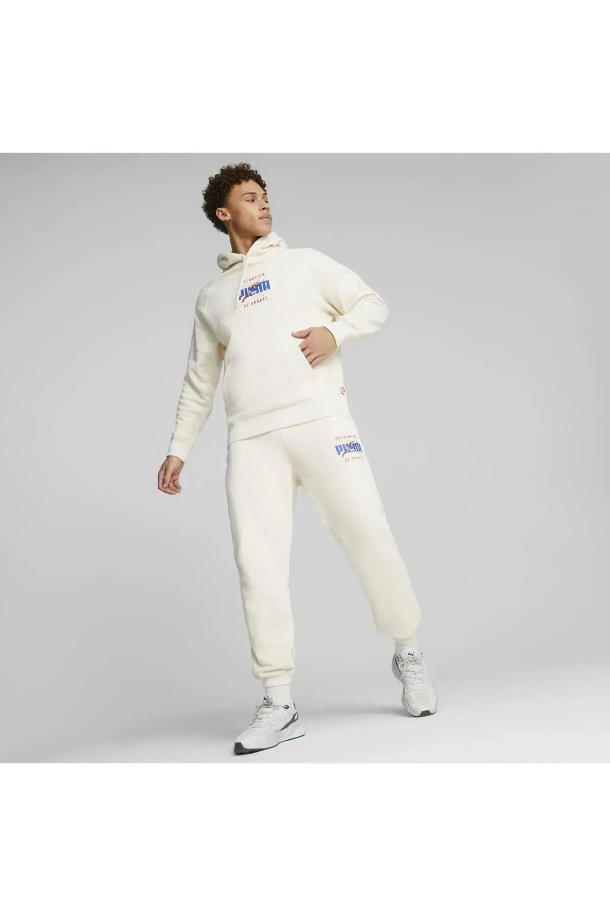 Puma Track Meet Hoodie Kırık Beyaz Erkek Hoodie