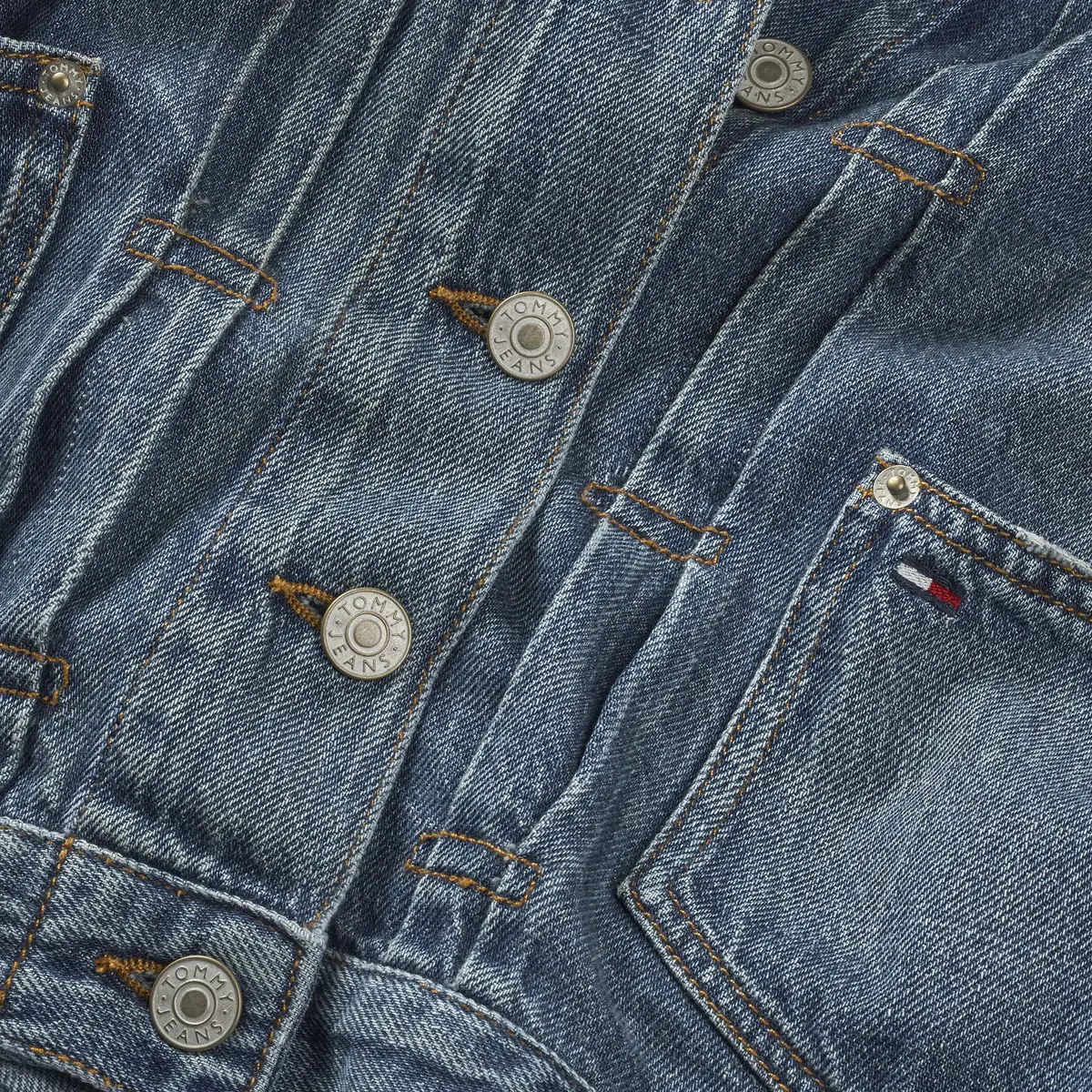 Tommy Hilfiger PLEATED TRUCKER JACK, 1A5 Mavi Kadın Kot Ceket