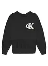 Calvin Klein TOWELLING MONO CN SW Erkek Siyah Sweatshirt