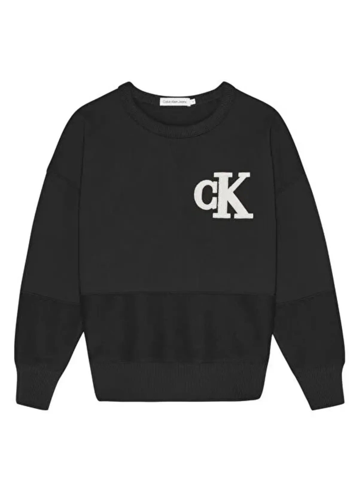 Calvin Klein TOWELLING MONO CN SW Erkek Siyah Sweatshirt