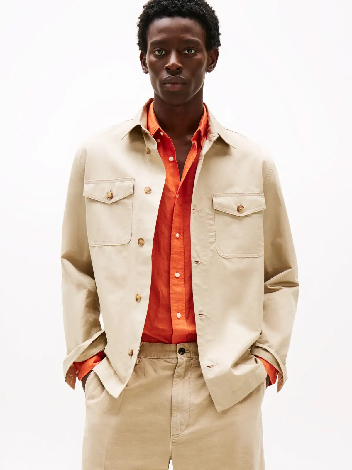 Tommy Hilfiger DC PERFORMANCE LI SH, RBT Bej Erkek Gömlek