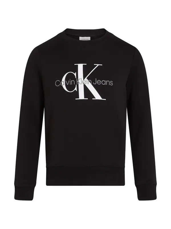 Calvin Klein CK MONOGRAM TERRY CN Siyah Çocuk Sweatshirt