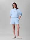 Calvin Klein MONOLOGO FRENCH TERR, VE0 Mavi Kadın Şort