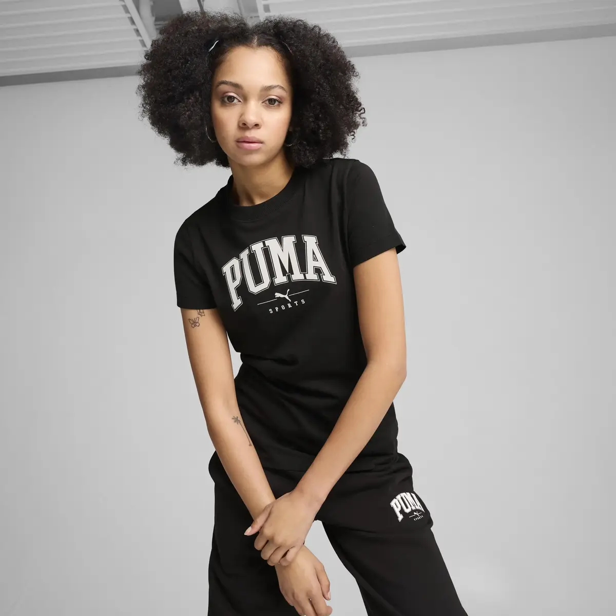Puma SQUAD Graphic Tee Siyah Kadın T-Shirt
