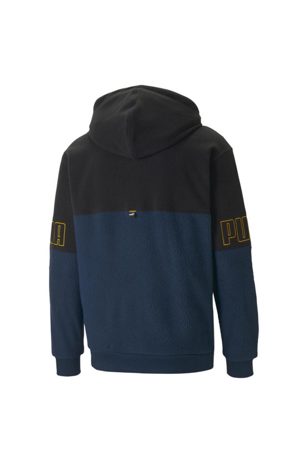 Puma Power Winterized Full-Zip Hoodie Mavi Erkek Fermuarlı Polar Sweatshirt