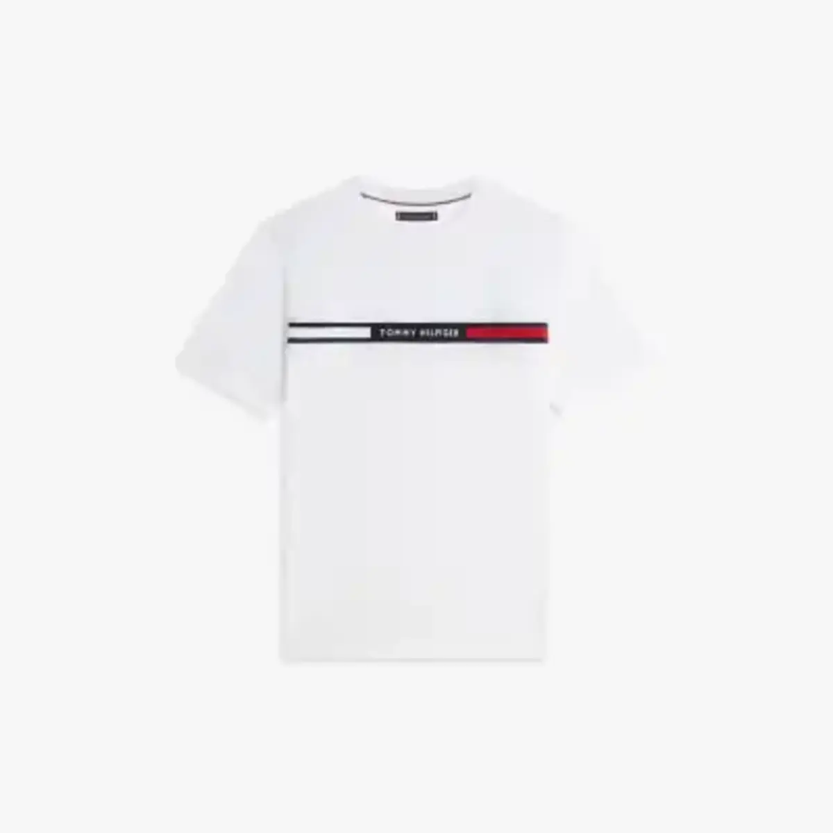 Tommy Hilfiger HILFIGER CHEST INSER, YBR Beyaz Erkek T-Shirt & Polo