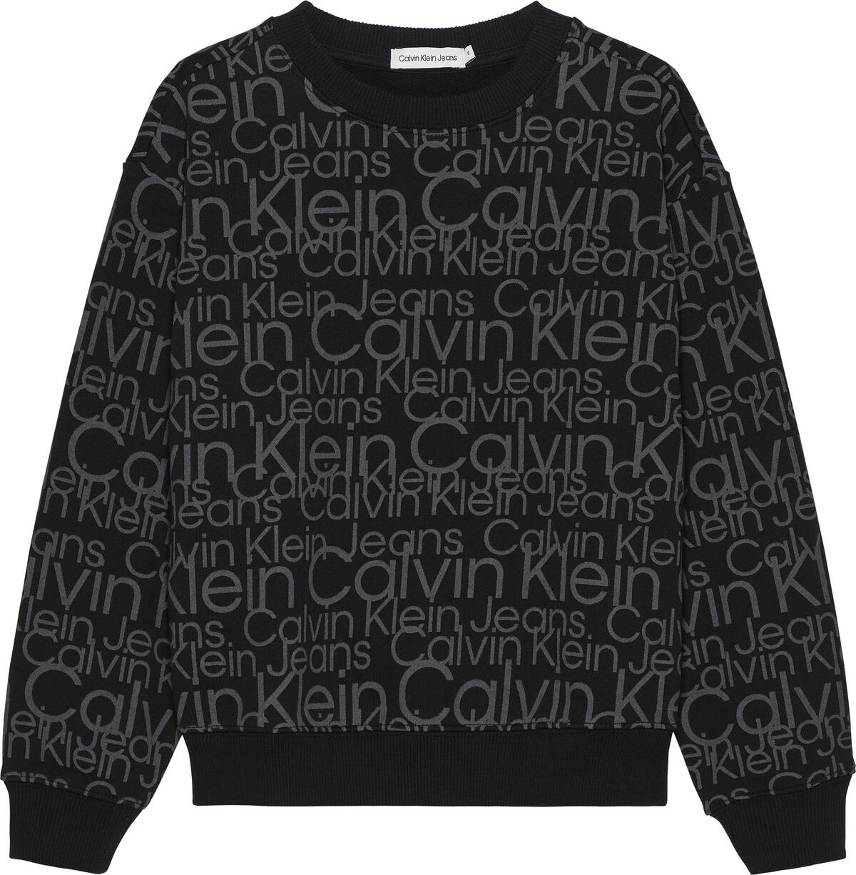 Calvin Klein GLOW IN THE DARK AOP Erkek Siyah Sweatshirt
