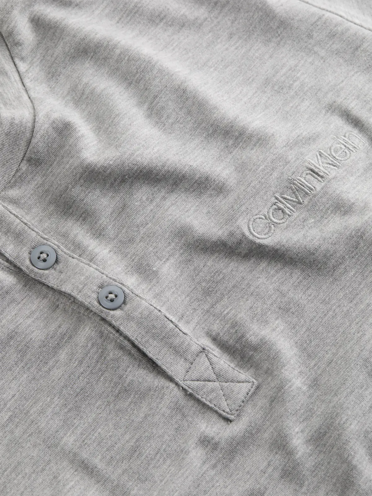 Calvin Klein MODAL S/S HENLEY, P7A Gri Erkek T-Shirt & Polo