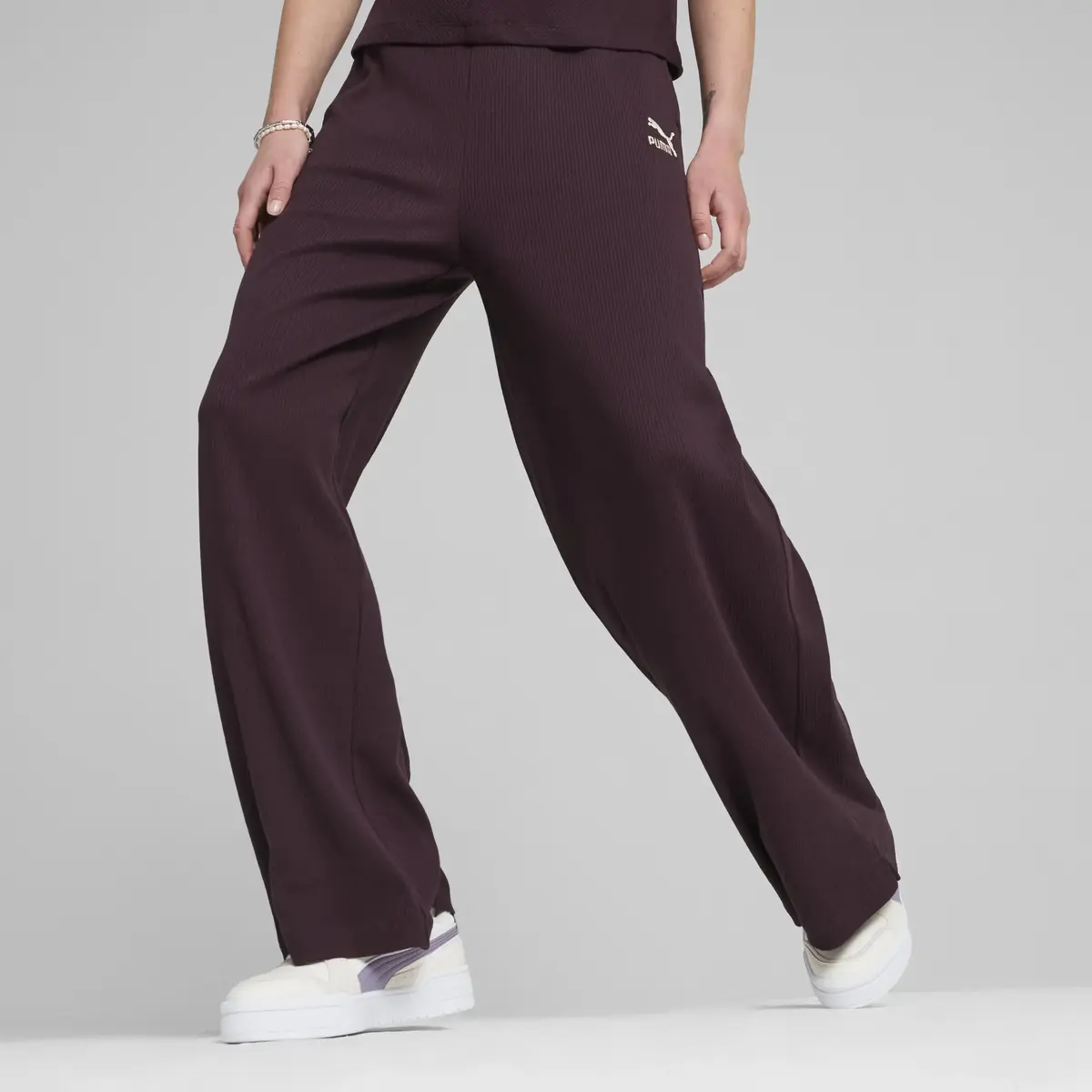 Puma CLASSICS Ribbed Relaxed Pant Siyah Kadın Eşofman Altı