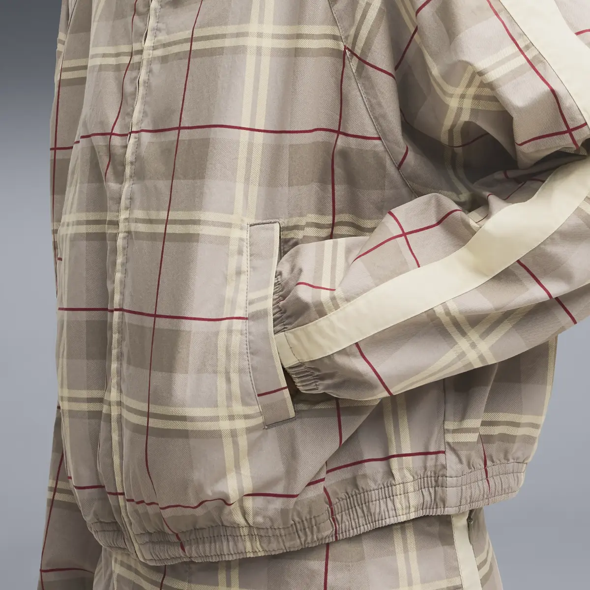 Puma T7 Tartan Woven Jacket Krem Kadın Ceket