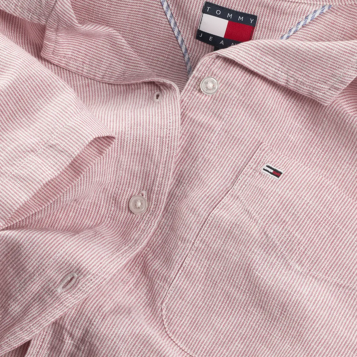 Tommy Hilfiger TJW CRP LINEN SS SHI, TH3 Pembe Kadın Gömlek