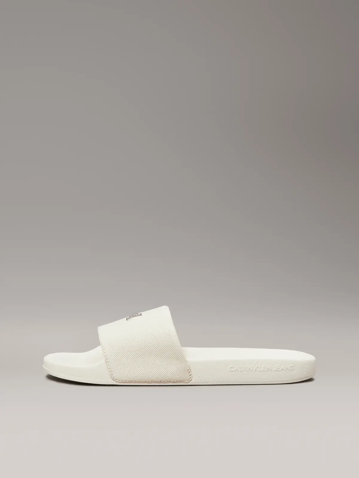 Calvin Klein SLIDE MONOGRAM HARDW, AEO Krem Kadın Terlik