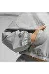 Puma DARE TO Cropped Woven Jacket Gri Kadın Fermuarlı Sweatshirt
