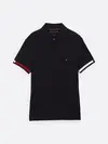 Tommy Hilfiger FLAG CUFF SLIM POLO, DW5 Siyah Erkek T-Shirt & Polo