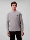 Calvin Klein LS WAFFLE BADGE CREW, RO2 Gri Erkek Sweatshirt