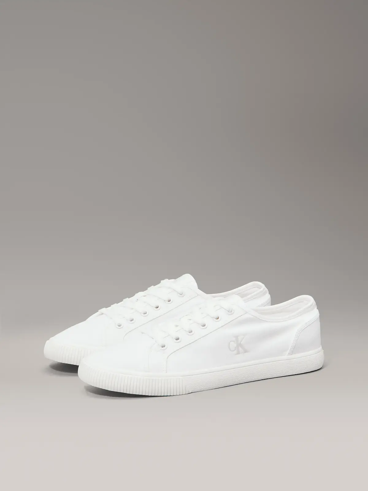 Calvin Klein ESS VULC LOW MG CANV, 0K4 Beyaz Erkek Spor Ayakkabı & Sneaker