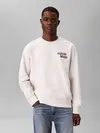 Calvin Klein LS PREMIUM TERRY GRP, P74 Krem Erkek Sweatshirt